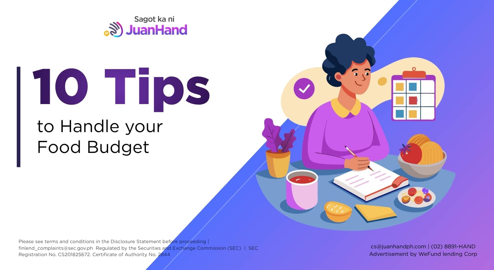If you need a Helping Hand, here are some helpful tips to manage your food budget