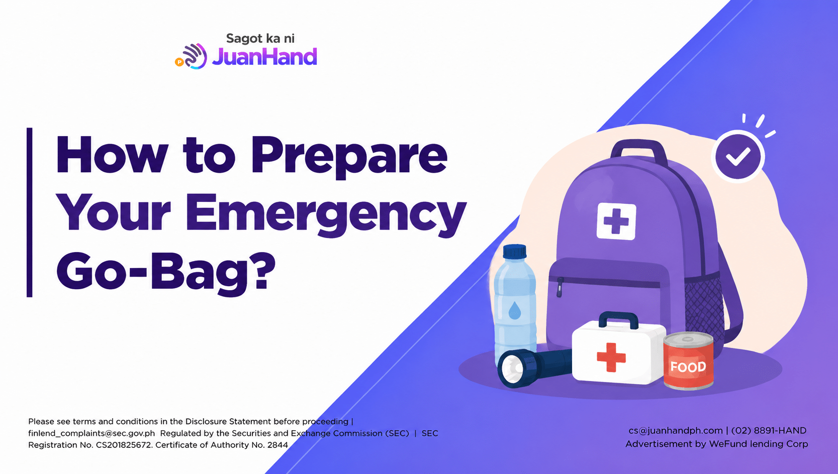 How to Prepare your Emergency Go-Bag from JuanHand